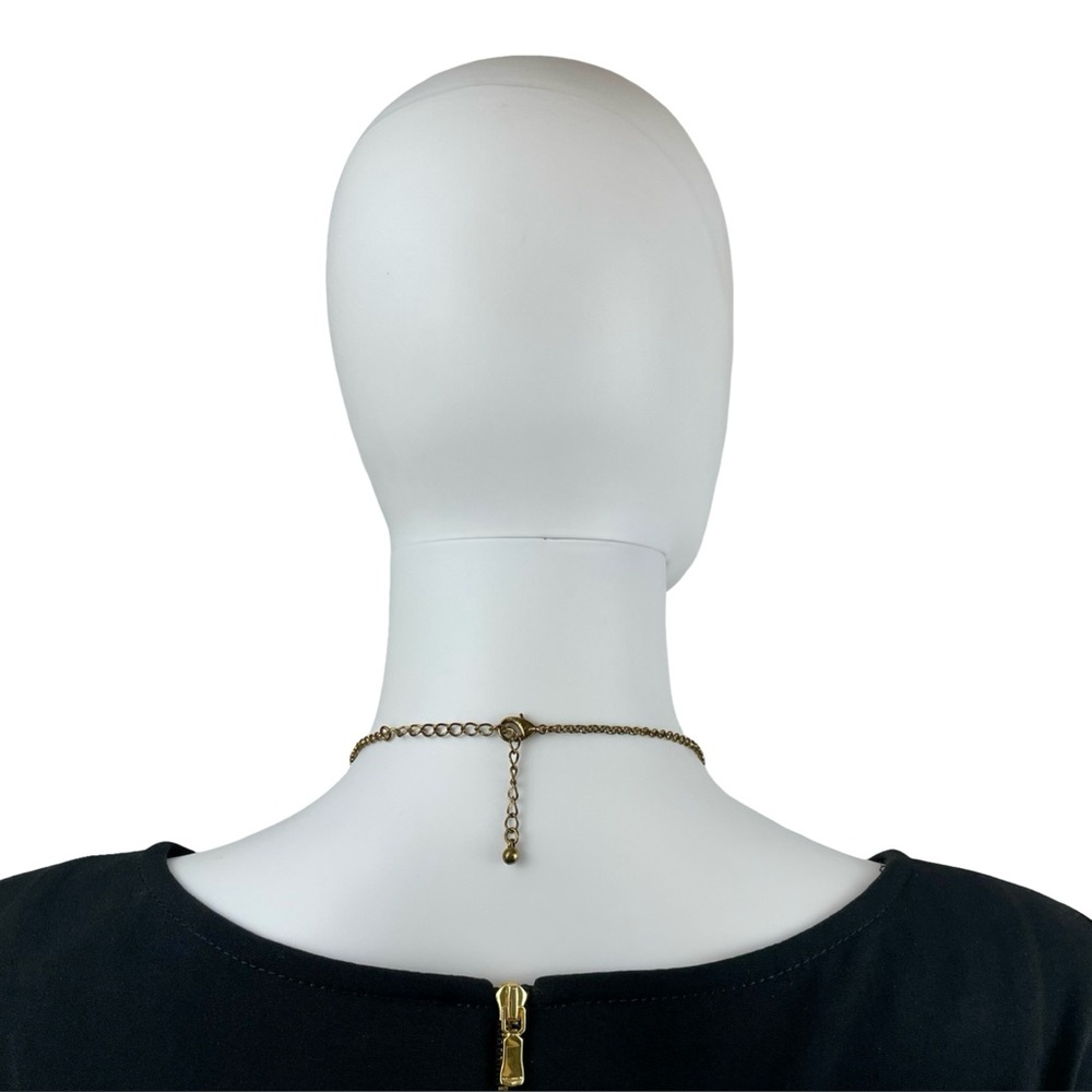 Amber Glow Statement Bib Necklace Adjustable 17.5… - image 3